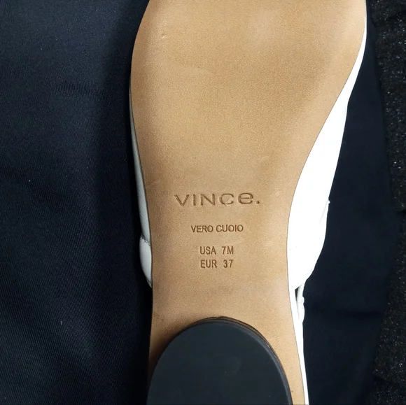 New Vince Women's Buttery Soft Leather Cream and Black Slingback Flats Size 7M - Picture 7 of 12